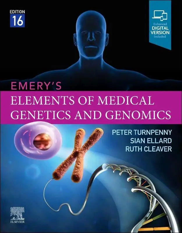 De cover van emerys elements of medical genetics and genomics editie 16 door elsevier over medische genetics