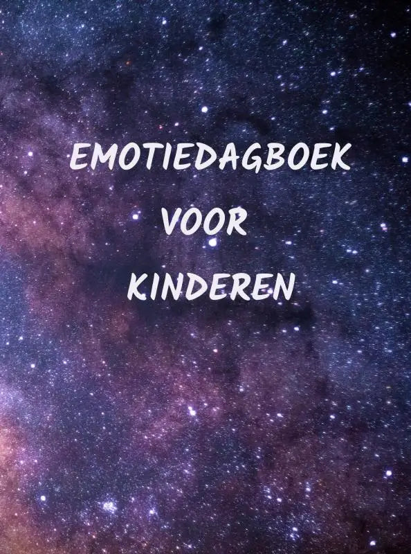 Starry night sky achtergrond met witte tekst emotiedagboek voor kinderen voor jonge lezers
