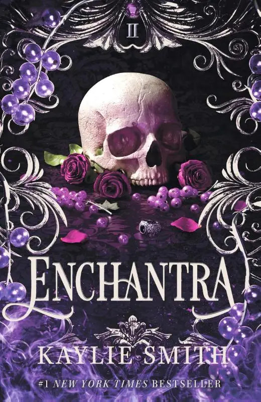 Enchantra product met een flinke dosis paarse menselijke schedel en donkere paarse rozen in vervloekt paleis stijl