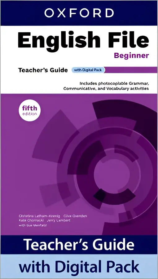 English file 5th edition beginner teacher guide met digitale pack met paars en zwart omslagontwerp