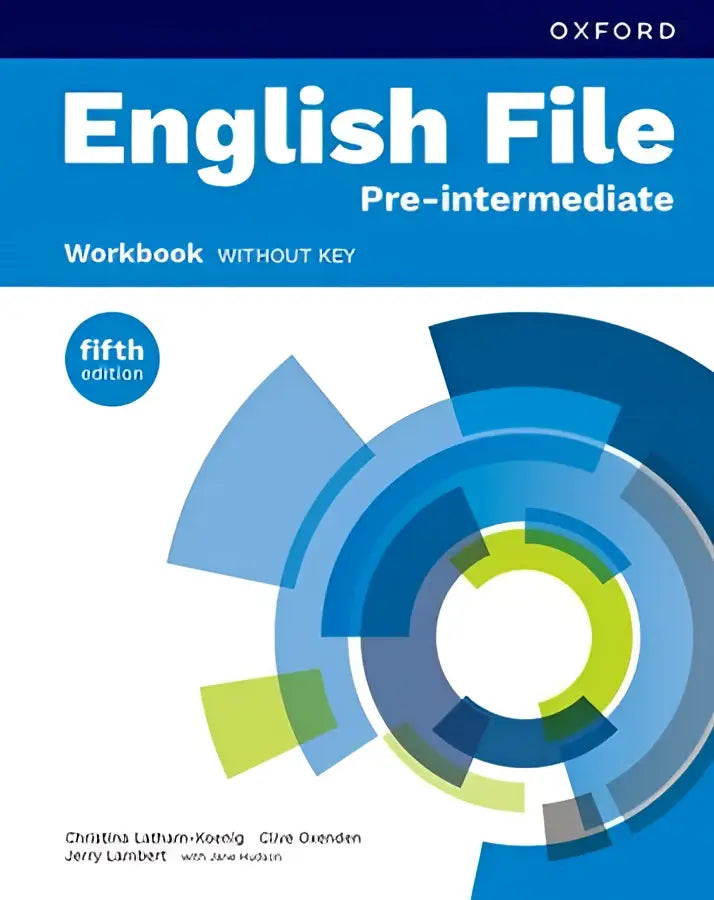 Blauwgroen geometrisch ontwerp werkboek voor english file 5th edition pre-intermediate met sleutel
