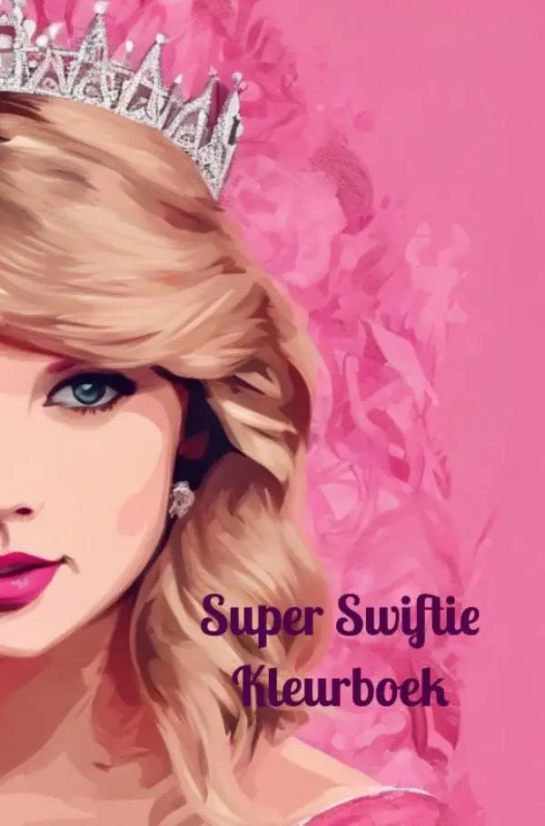 Een zilveren tiara met fijne punten siert blond haar in het enige echte kleurboek voor Swifties
