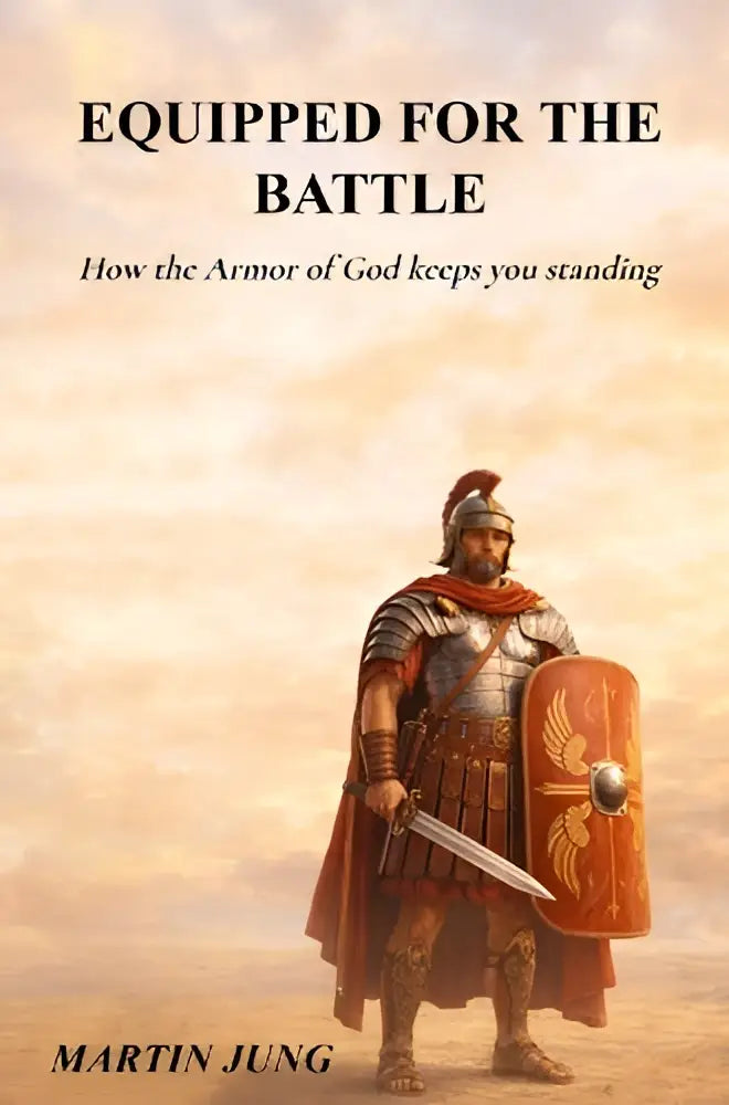 De omslag toont een romaans soldaat in metalen harnas en rode mantel met oranje schild en gouden vleugels over hoe de armor je standing houdt