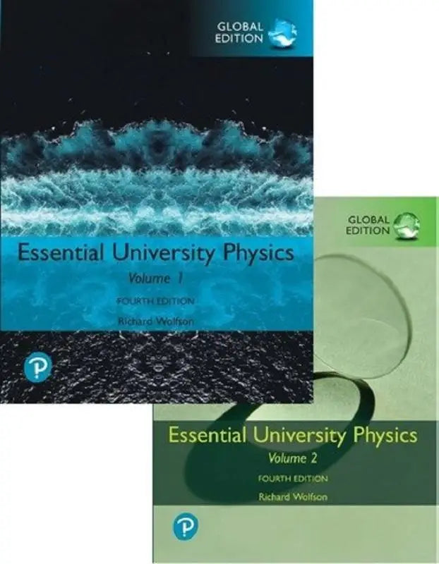 De twee volumes van essential university physics global 4th edition door richard wolfson met aangepaste mastering physics