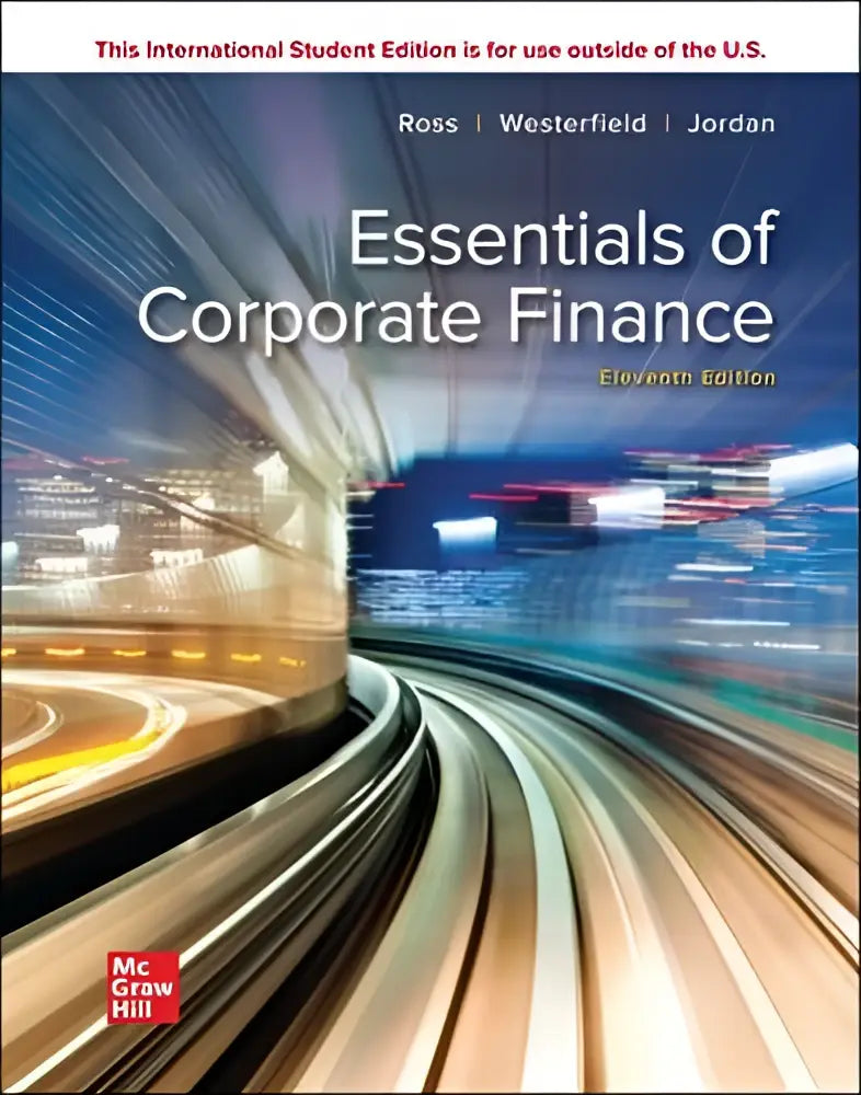 De cover van essentials of corporate finance ise elfde editie door ross westerfield en jordan voor corporate finance studie’s