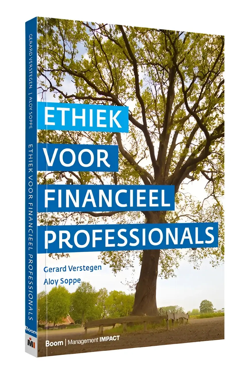 Hardcover boek ethiek voor financieel professionals met boom op de omslag door gerard verstegen en aloy soppe