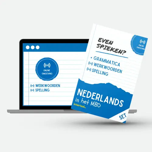 Dutch language learning set voor MBO-studenten in het product Even spieken Nederlands