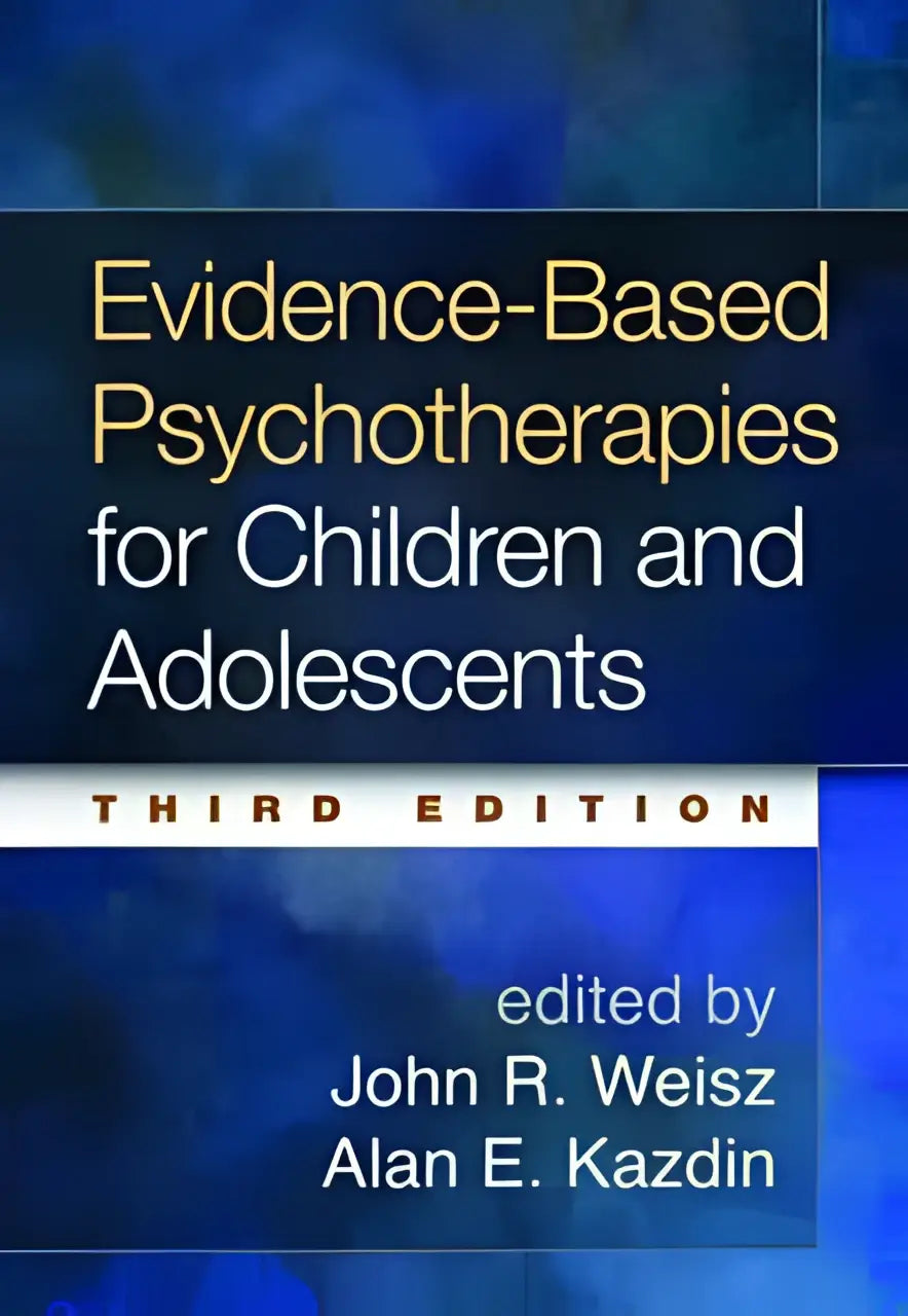 De derde editie van evidence-based psychotherapies for children and adolescents met gouden letters op donkerblauwe kaft