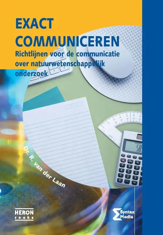 De boekcover van exact communiceren toont de titel in blauwe letters met subtitel en auteur voor hoger onderwijs vakken
