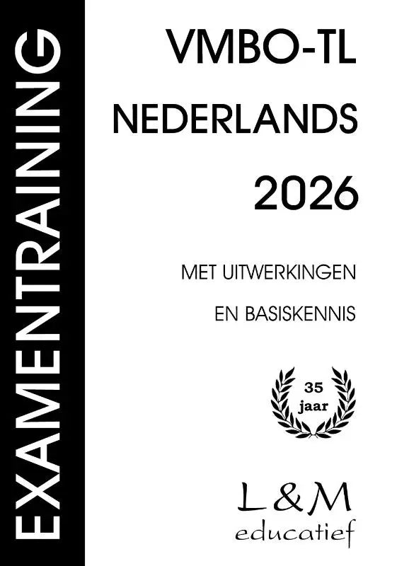 Witte vmbo-tl nederlands 2026 exam training textbook met uitwerkingen en basiskennis van l&m educatief