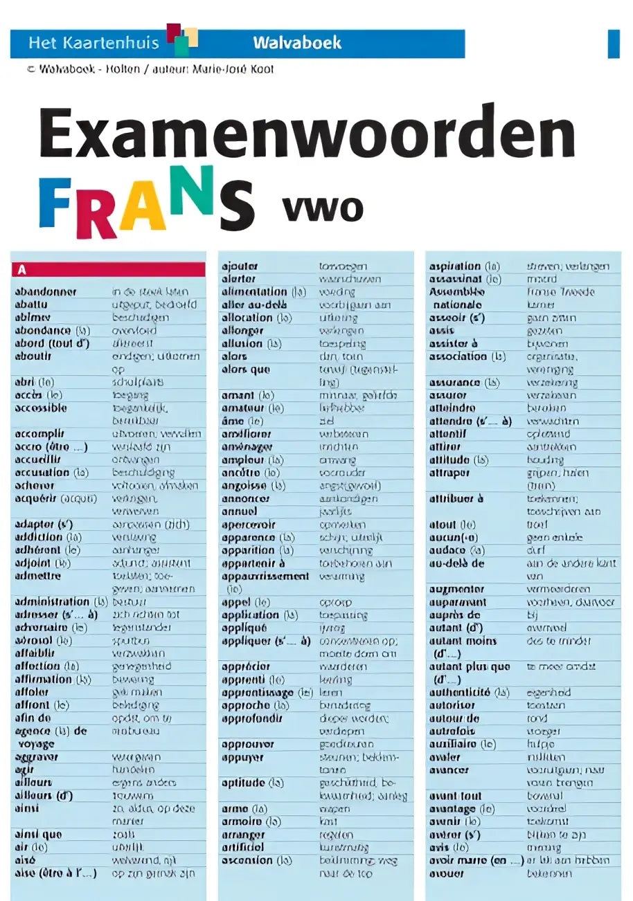 Examenwoorden frans studieboek met tweetalige woordlijsten en uitspraakgids voor franse tentamenvoorbereiding