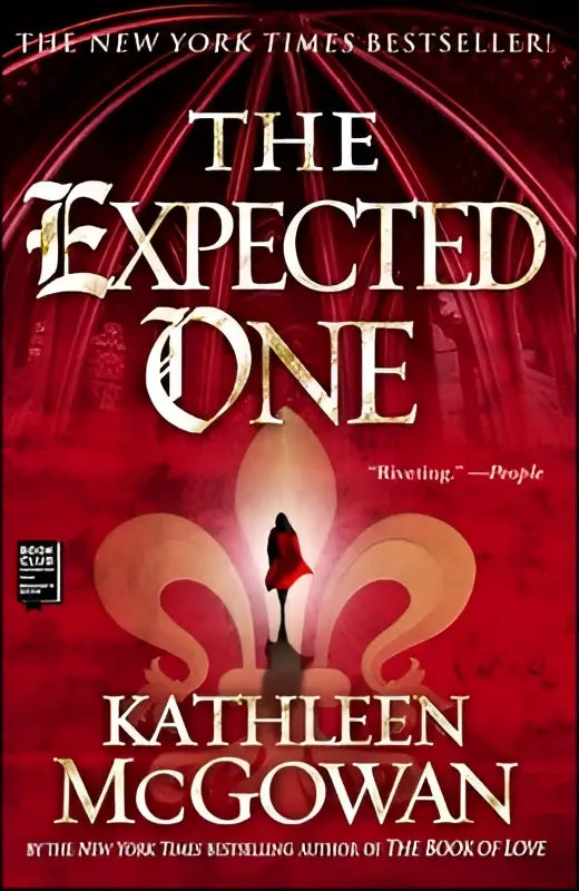 Rode hardcover boek expected one met zilveren en witte tekst en een silhouet voor sierlijke vleugels op de cover