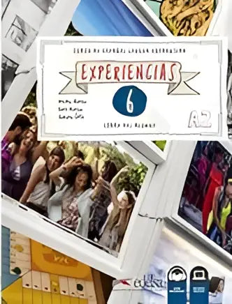 Experiencias 6 a2 libro del alumno met glossy kleurrijke tijdschriftcovers in overlappende collage