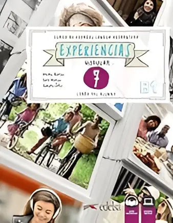 Cover van het kleurrijke ervaringen werkboek voor groep 4 met kinderen en buitenactiviteiten voor experiencias 7 b1