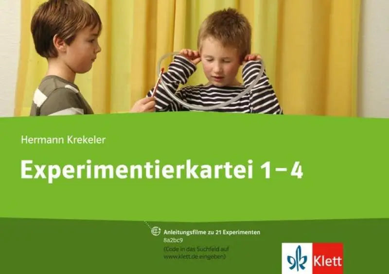 Groen boekcover met witte tekst experimentierkartei 1–4 door hermann krekeler en klett logo voor meine experimentierkartei voor schüler