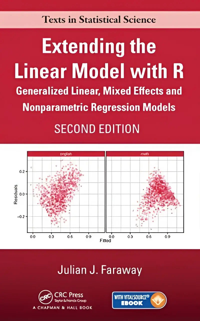 Rode hardcover boek extensie van het lineaire model met r door julian j met focus op generalized linear en mixed effects models