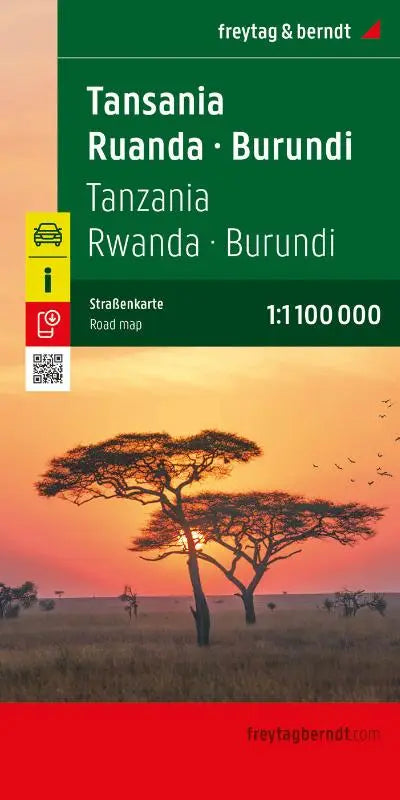 F&B Wegenkaart Tanzania, Ruanda, Burundi - wegenkaart 1:1,100.000