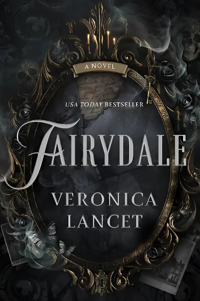De ornate goudomlijst boekcover van fairydale door veronica lancelot met barokke details en kaarslicht accenten