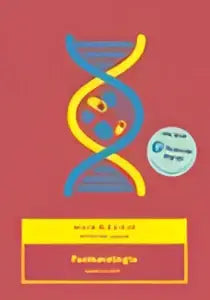 Het boek farmacologie 3e editie door roger mcfadden met mylab nl toegangscode toont een gele en blauwe dna dubbele helix voor hoger onderwijs