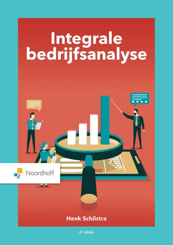 Rode boekomslag van integrale bedrijfsanalyse door henk schilstra voor de financiële functie van noordhoff