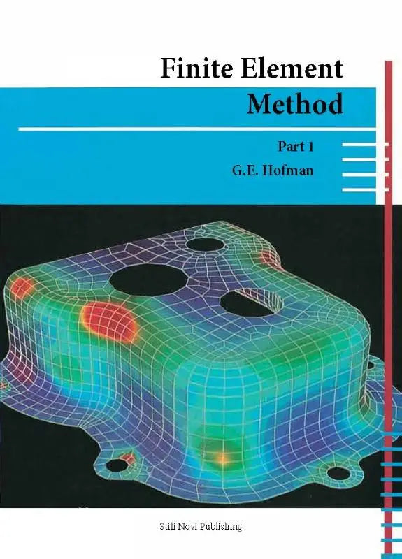 De cover van het textbook finite element method part 1 door g.e. toont een blauw ontwerp voor element method leren