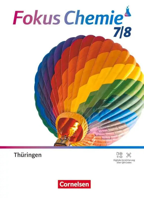 De kleurrijke regenboogluchtballon met zichtbare vlam siert de voorkant van fokus chemie 7./8. gymnasium thüringen