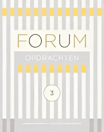 Afbeelding van een modern forum geschiedenis product met het woord forum in gouden hoofdletters bovenaan