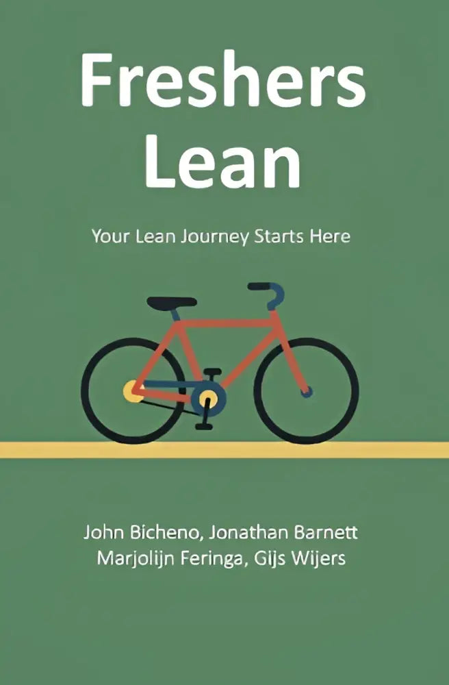 Een minimalistische illustratie van een oranje fiets die symbool staat voor freshers lean waar je lean journey starts here