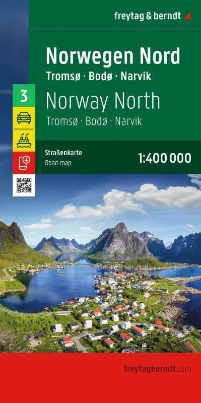 freytag & berndt Straßenkarte Norwegen Nord, Tromsø - Bodø - Narvik 1:400.000 - mit Autofähren