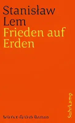 De cover van de sciencefictionroman frieden auf erden uit de phantastische bibliothek met minimalistisch zwart-wit typografie