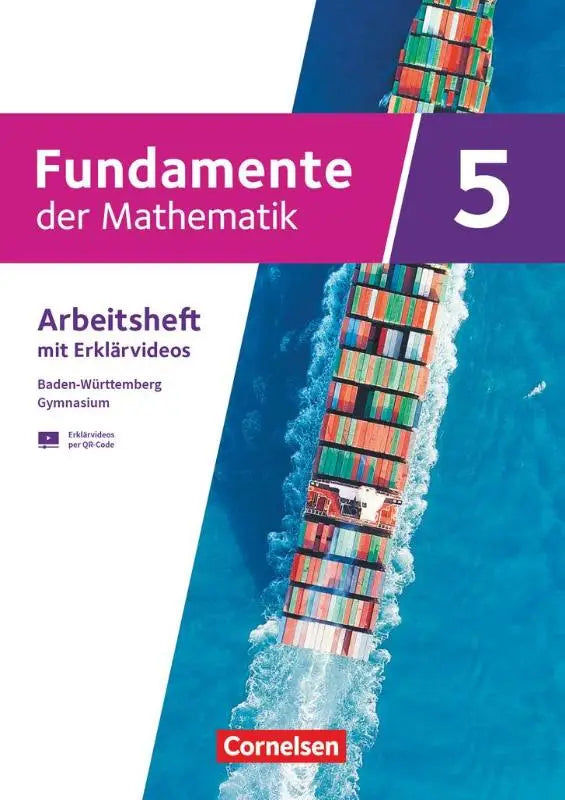Paars-witte cover van fundamente der mathematik 5 arbeitsheft zum schulbuch mit eingelegten lösungen en erklärfilmen