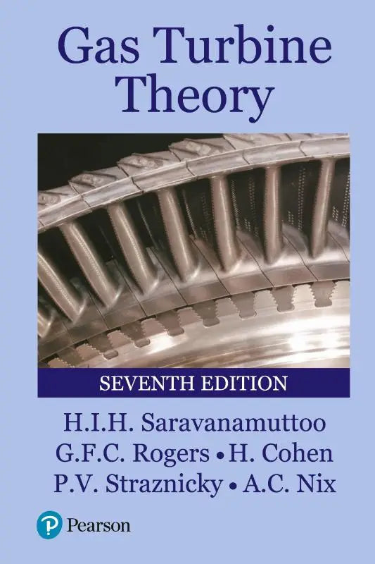 De omslag van het zevende editie leerboek gas turbine theory door h.i.h. behandelt de gas turbine theorie