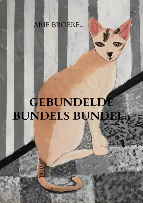 Een aquarelillustratie van een lichtoranje kat met donkere markeringen voor gebundelde bundels bundel van arie broere