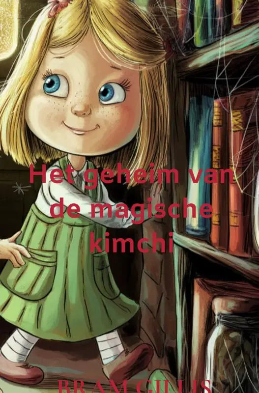 Een charmant geïllustreerd kinderboek over magische kimchi met een blond meisje in een groene jurk voor jonge lezers