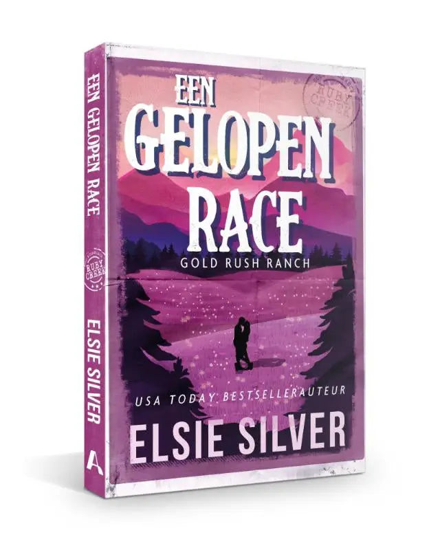 Paars gebonden boek gelopen race elsie van elsie silver met ranch romance cover illustratie vierdet deel