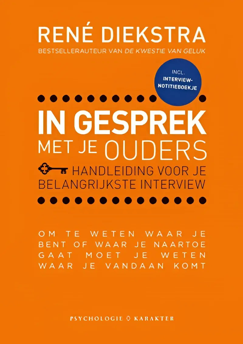 Oranje boekomslag in gesprek met je ouders van rené diekstra met witte en zwarte tekst voor jonge lezers