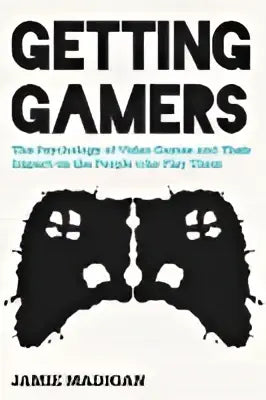 Zwarte boekomslag met witte tekst getting gamers en silhouetten van twee gamecontrollers onder de titel