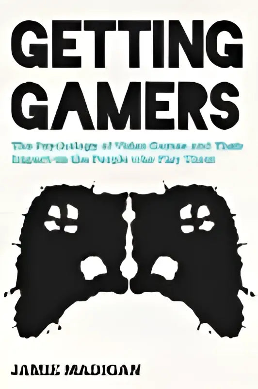 Zwarte boekomslag met witte tekst getting gamers en silhouetten van twee gamecontrollers onder de titel