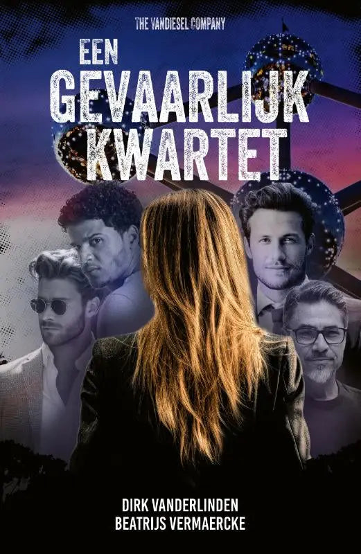 De movie poster voor gevaarlijk kwartet toont een centrale figuur met lang blond haar en donkere kleding