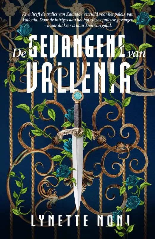 Een dolk met een zilveren lemmet en een gouden handvat met een turquoise edelsteen uit lynette noni gevangene van vallenia