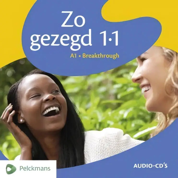 Blauw en geel cover van zo gezegd 11 breakthrough audio-cds door pelckmans voor de nt2-methode