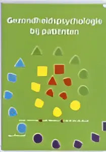 Abstract geometrisch patroon in groen geel en grijs op de cover van gezondheidspsychologie bij patiënten gericht op psychologie algemeen