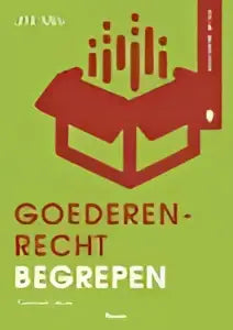 Rood boek goederenrecht begrepen met minimalistisch ontwerp en dikke zwarte tekst, uitgegeven door koninklijke boom uitgevers