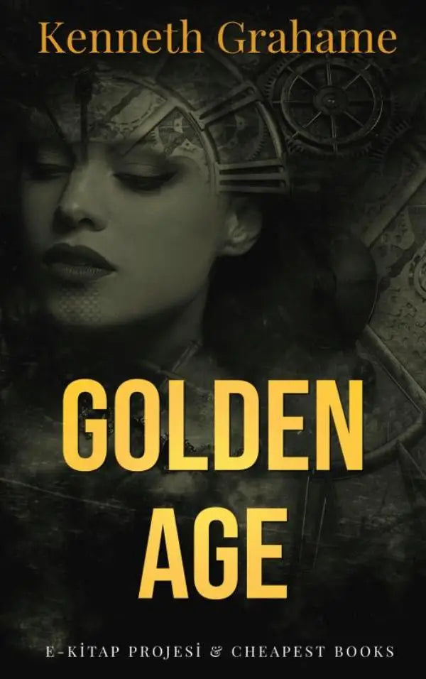 De boekomslag van golden age toont een donker steampunkportret van een vrouw met mechanische tandwielen op haar hoofd en gezicht