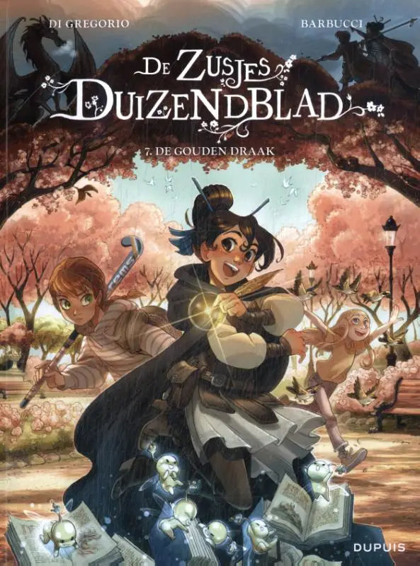 Cover van de nederlandstalige graphic novel zusjes duizendblad 7 in het product de gouden draak door giovanni di gregorio