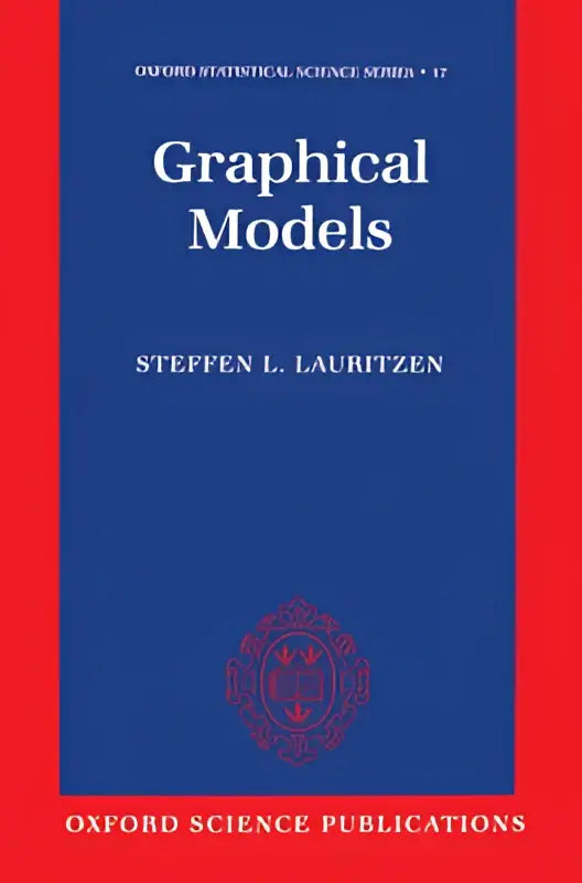 Blauw hardcover boek met rode rug en gouden letters getiteld graphical models door steffen l biedt de theorie van graphical models