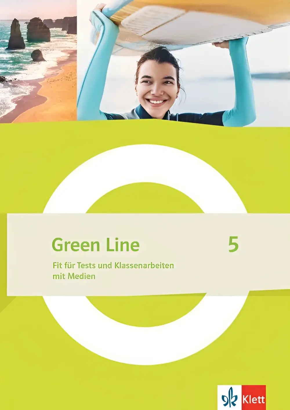 Groen lijn 5 arbeitsheft mit lösungen und medien klasse 9 limegroene kaft met wit cirkeldesign voor testen und klassenarbeiten