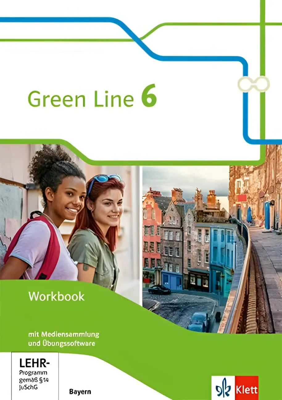 Green line 6 workbook mit audios und übungssoftware klasse 10 mit lebendigem cover und städtischer szene
