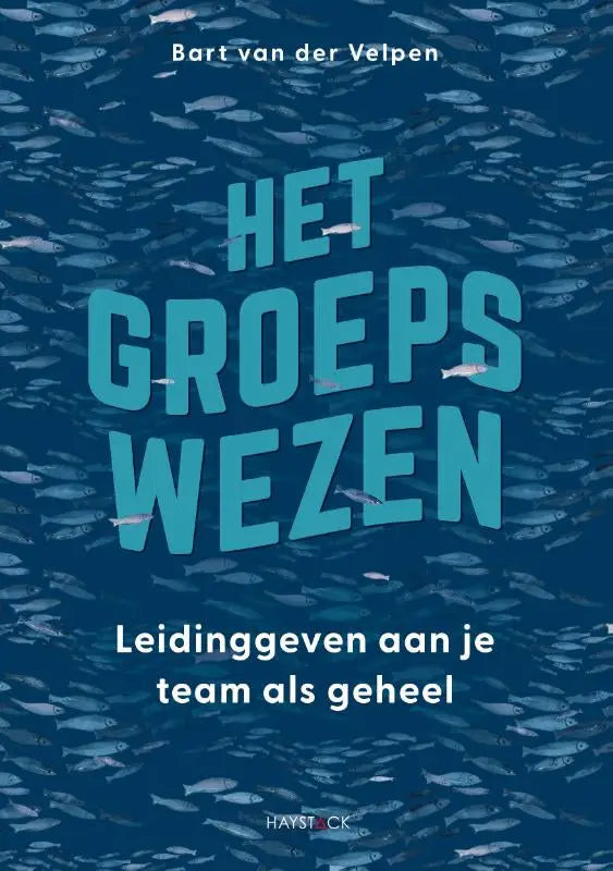 Het groepswezen boekomslag met vetgedrukte teal letters tegen een diepe blauwe achtergrond met vissen voor binnen management algemeen