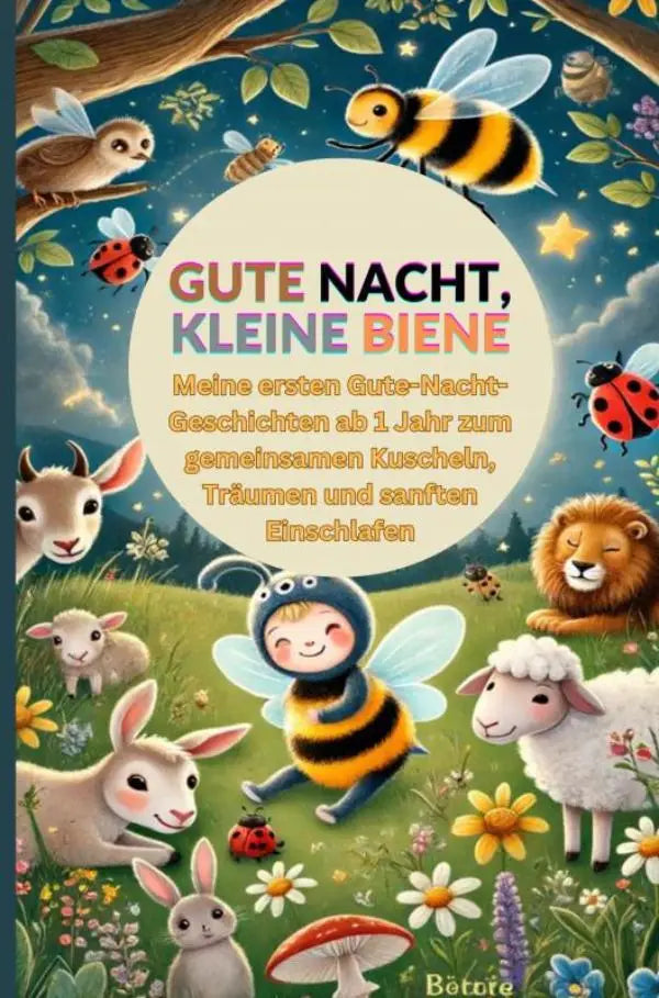 A kleurrijk kinderbedtijdboek gute nacht kleine bienen met cartoonbijen voor meine ersten jaar zum gemeinsamen lezen